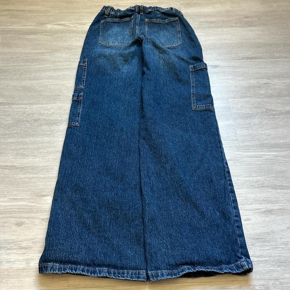 Dark Wash Faded Baggy Utility Jeans 27x30 Wide Leg Y2K 2000s Vintage - Picture 5 of 6